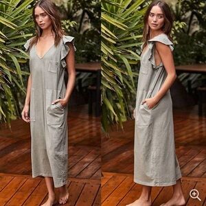 Free People Once Upon A Sea Stone Midi Dress Med